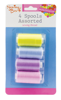 Sewing Box 4pc Assorted Sewing Thread